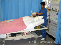Patient in theatre recovery at the Bristol Nuffield Hospital
